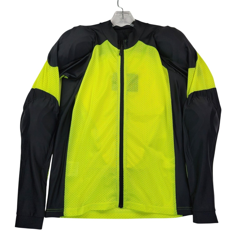 Unbranded M Neon Yellow Black Padded Motorcycle Protective Mesh Biker Armor Zip